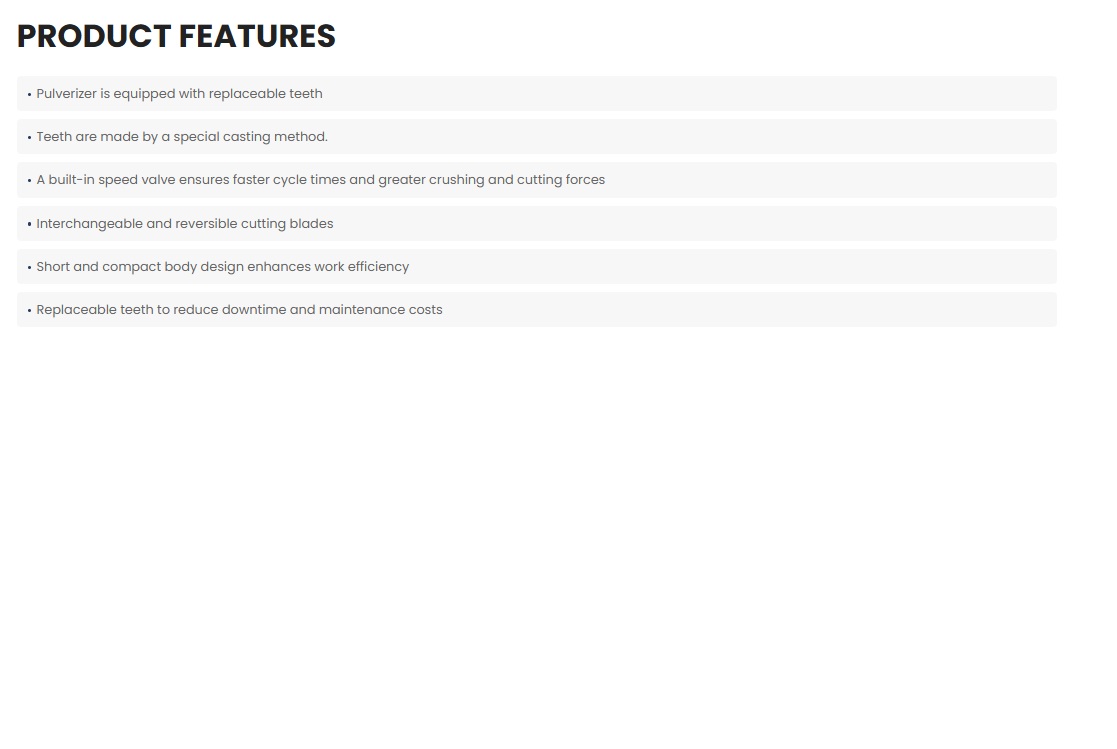 PRODUCT FEATURES